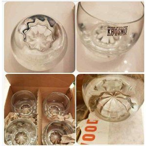 Vintage KROSNO made in Poland glasses goblets cups Whiskey Brandy Scotch Bar 4x